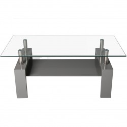Rindt Glass & Gloss Coffee Table - Grey