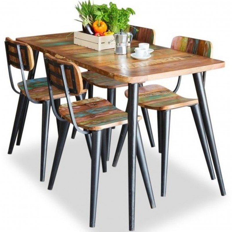 Small Reclaimed Wood Rectangular Dining Table | Malvan