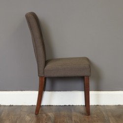Panaro Flare Back Luxury Walnut Dining Chair- Grey Side View