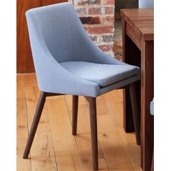 Panaro Walnut Grey Dining Chair Side/Front View