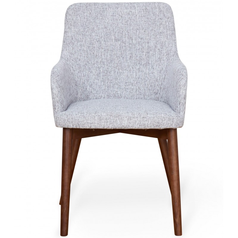 Panaro Walnut Light Grey Upholstered Dining Chair