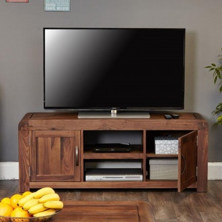 Salento two cupboard widescreen walnut TV cabinet 2