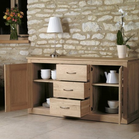 Teramo large oak sideboard drawers