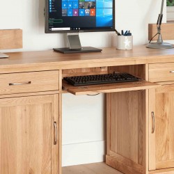 teramo oak double pedestal hidden office desk side keyboard