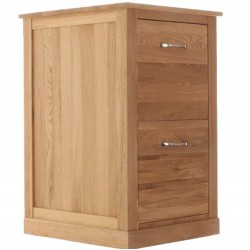 Teramo Oak Two Drawer Filing Cabinet Angled View