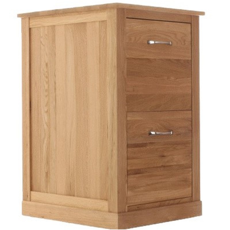 Teramo Oak Two Drawer Filing Cabinet Angled View