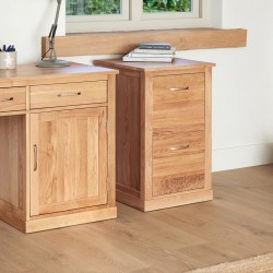Teramo Oak Two Drawer Filing Cabinet side