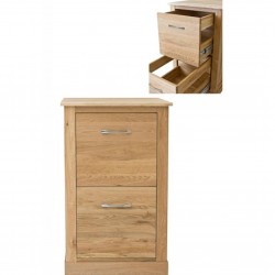 Teramo Oak Two Drawer Filing Cabinet front view
