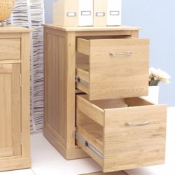 Teramo Oak Two Drawer Filing Cabinet Both Drawers open