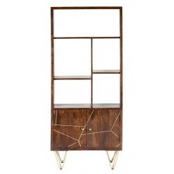 Tanda Dark Gold Large Bookcase, front view