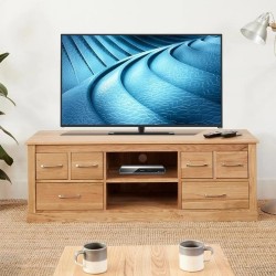 Teramo oak widescreen television cabinet front