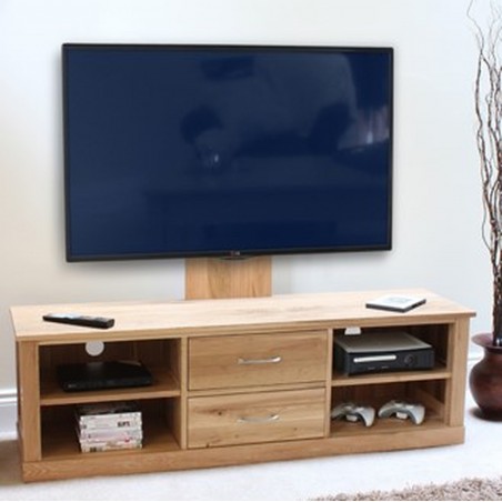 Teramo Oak Two Drawer Mounted Widescreen TV Unit
