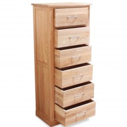 Teramo 6 Drawer Oak Tallboy open drawers