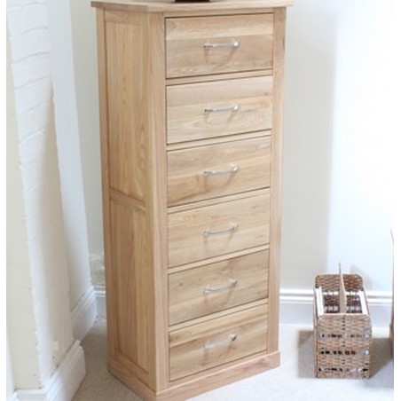 Teramo oak chest of drawers angled view