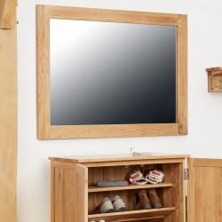 Teramo Medium Thick Frame Oak Wall Mirror mood shot