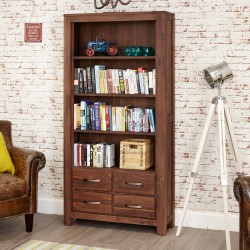 solid walnut panaro bookcase angled view
