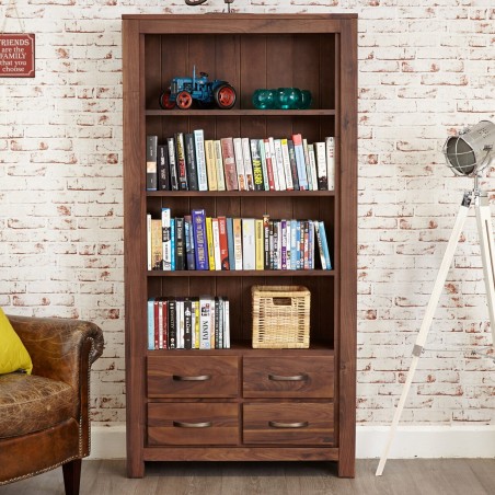 solid walnut panaro bookcase front view