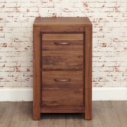 Panaro Two Drawer Compact Walnut Filing Cabinet Closed