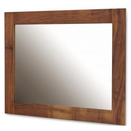 Panaro Medium Walnut Framed Mirror. White Background.
