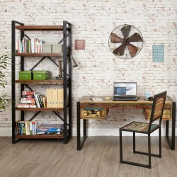 Akola Large Reclaimed Wood Four Shelf Bookcase