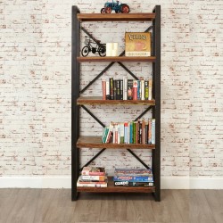 Akola Large Reclaimed Wood Steel-Framed Bookcase