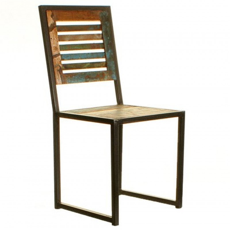 An image of Akola Reclaimed Wood Dining Chair - Set of two