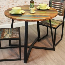 Akola Small  Round Reclaimed Wood Dining Table