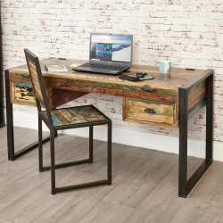 Akola Large Reclaimed Wood Office Desk with Secret Compartment