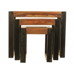 Akola Reclaimed Wood Nested Coffee Tables - Set of 3