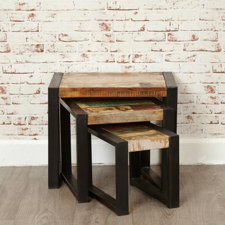 Akola Reclaimed Wood Tables - Set of 3