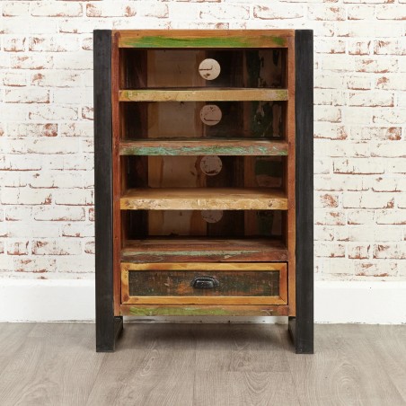 Akola Large Four Shelf Reclaimed Wood Storage Shelf