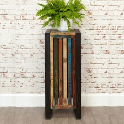 Akola Stylish Reclaimed Wood Plant Side Table