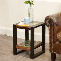 Akola Short Reclaimed Wood Side Table