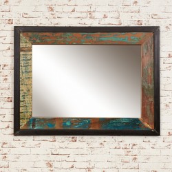 Akola Large Thick-Framed Reclaimed Wood Mirror