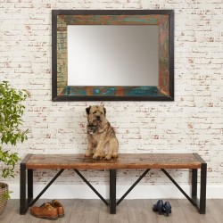 Akola Large Thick-Framed Salvaged Timber Mirror