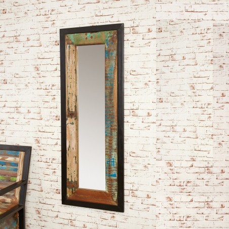Akola narrow Reclaimed Timber Wall Mirror
