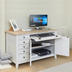 Ludo Hidden Home Office Desk Angled View Open
