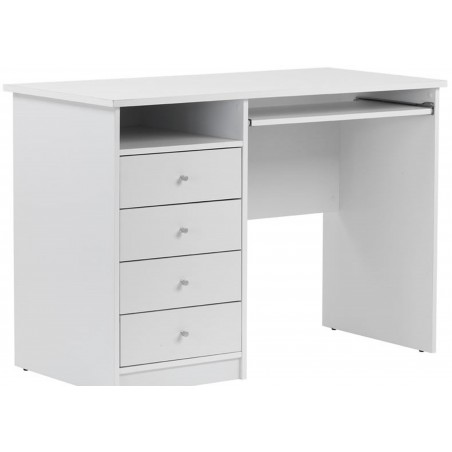 White Office Desk Marymount, White Desk With Drawers On One Side