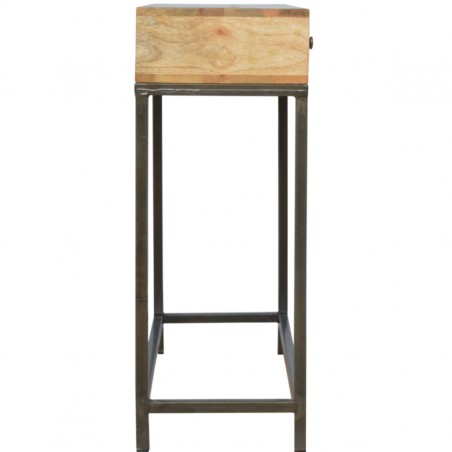 Alverton Industrial Style Console Table Side View