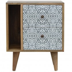 Artea Porcelain Pattern Mini Cabinet - Front View