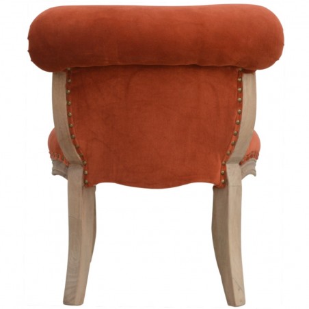 Brochere  Velvet Studded Chair - Brick Red Rear View