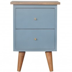 Skye Hand Painted  Bedside Unit -Blue  Front View