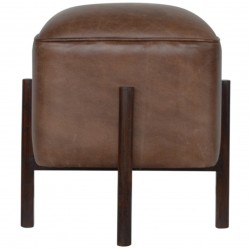 Orlando Leather Occasional Stool - Front View