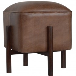 Orlando Leather Occasional Stool - Angled View