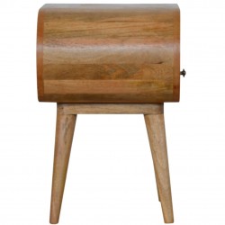 Chester One Drawer Circular Bedside Unit - Oak Side View