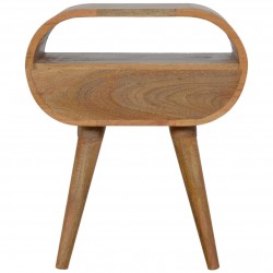 Chester One Drawer Circular Bedside Unit - Oak Rear View