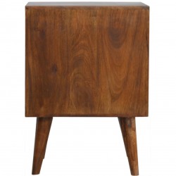 Chester Cube Carved Two Drawer Bedside Table - Rear view