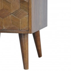 Chester Cube Carved Two Drawer Bedside Table - Leg Detail