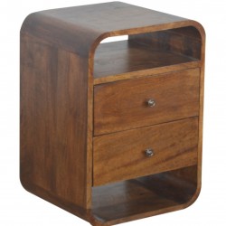 Chester Curved Edge Bedside Unit - Angled View
