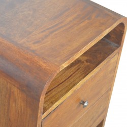Chester Curved Edge Bedside Unit - Closed Drawer Detail